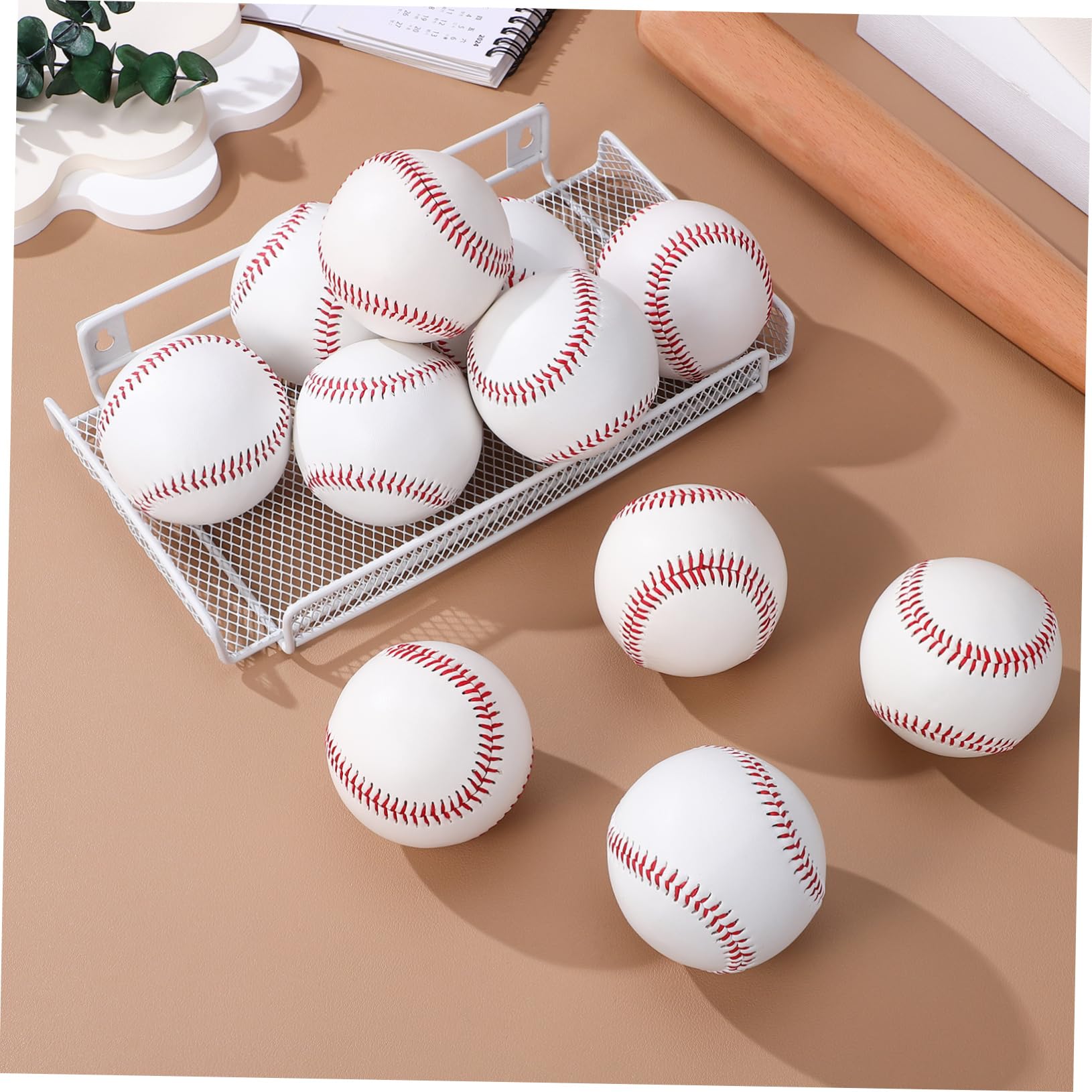 Toyvian Balones de Béisbol de Práctica 12 Piezas PVC Blanco