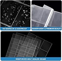 Vista 6 de ABLY 540 bolsillos de doble cara para tarjetas intercambiables, 9 bolsillos, protectores de tarjetas de juego de plástico transparente