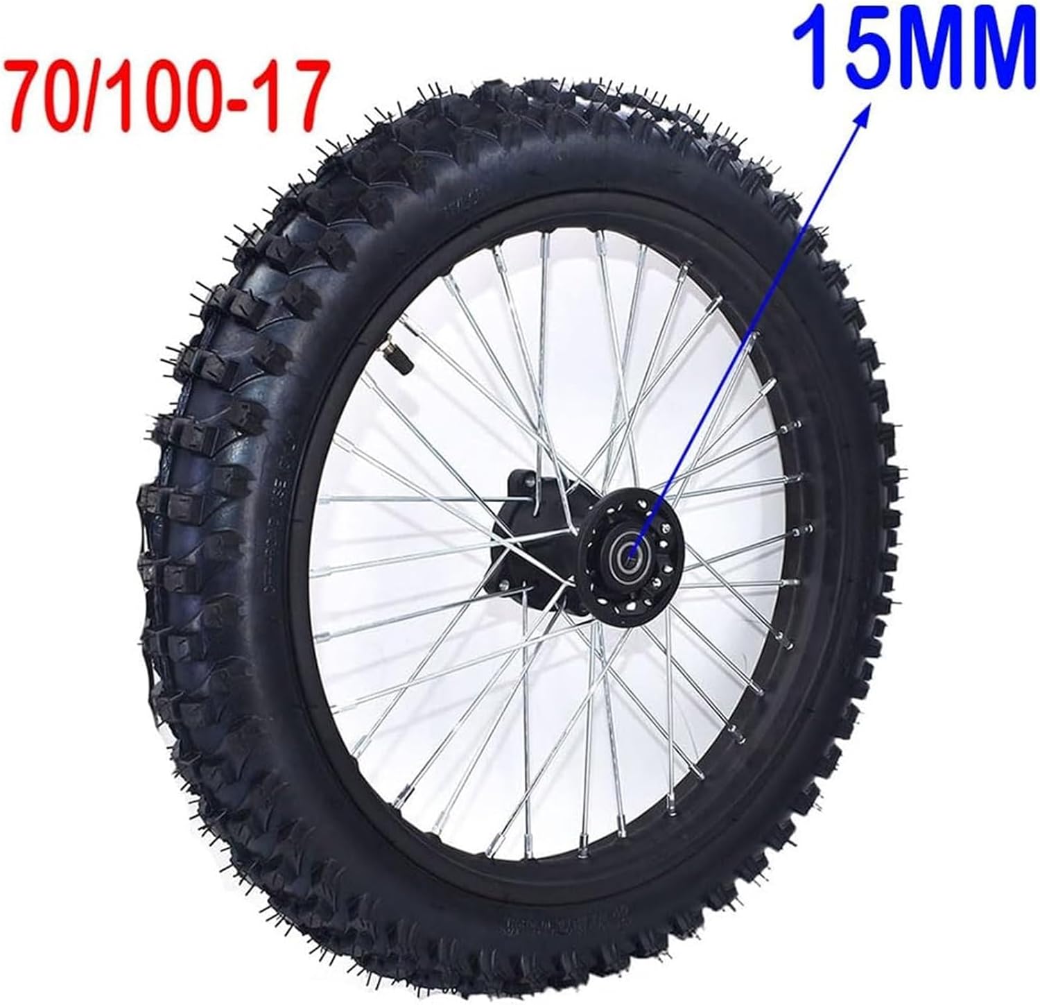 70/100-17 Inch Motorcycle Front Wheels, Steel Rims, Circular Aluminum Rims; Suitable For Off-road Bicycles(15MM)