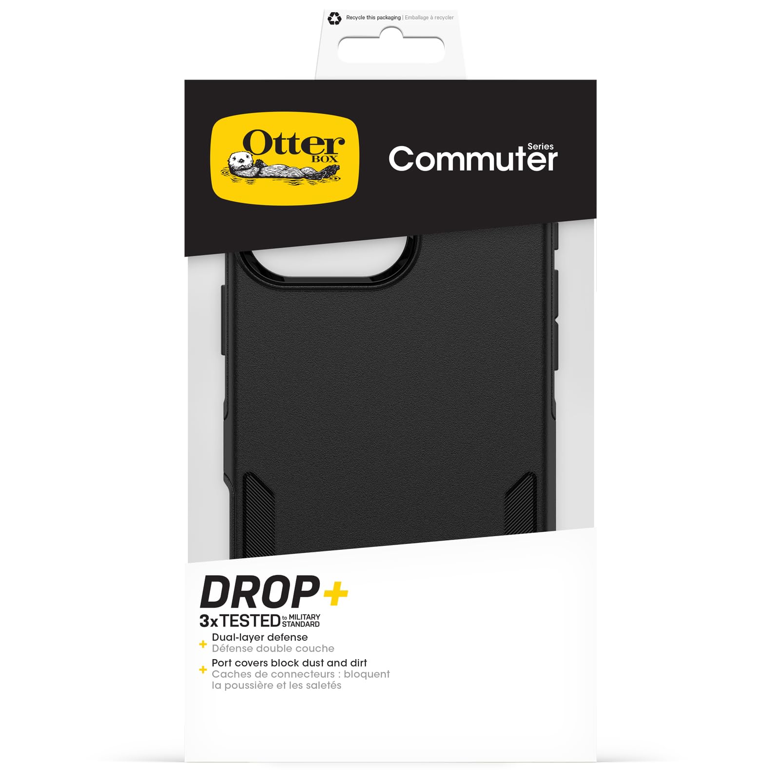 OtterBox Cover per iPhone 16 Pro Max Commuter Series MagSafe, resistente a shock e cadute, testata 3x norme MIL-STD 810G, Nero