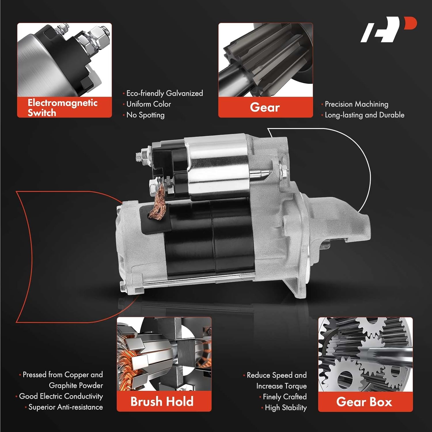 A-Premium Starter Motor Compatible with Scion iQ 2012 2013 2014 2015 L4 1.3L, 12V 1.0KW 9-Teeth Clockwise, Replace# 28100-47141