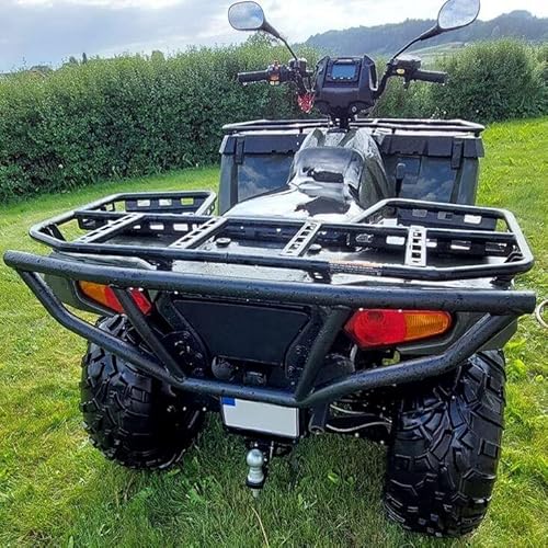 Ecotric Front/Rear/Front & Rear Brush Guard Bumper 2Pcs Compatible With 2014-2023 Polaris Sportsman 450 570 Black Steel Bumper Protector (Front And Rear, You May Receive 2 Packages) #TOP6