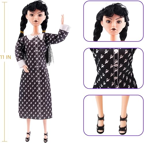 Miniatura 3 de TTSUIMILESS Muñecas Adms de 11.5 pulgadas con caja de regalo, juguetes de manga larga con puntos de pelo negro y zapato negro, cumpleaños para niñas