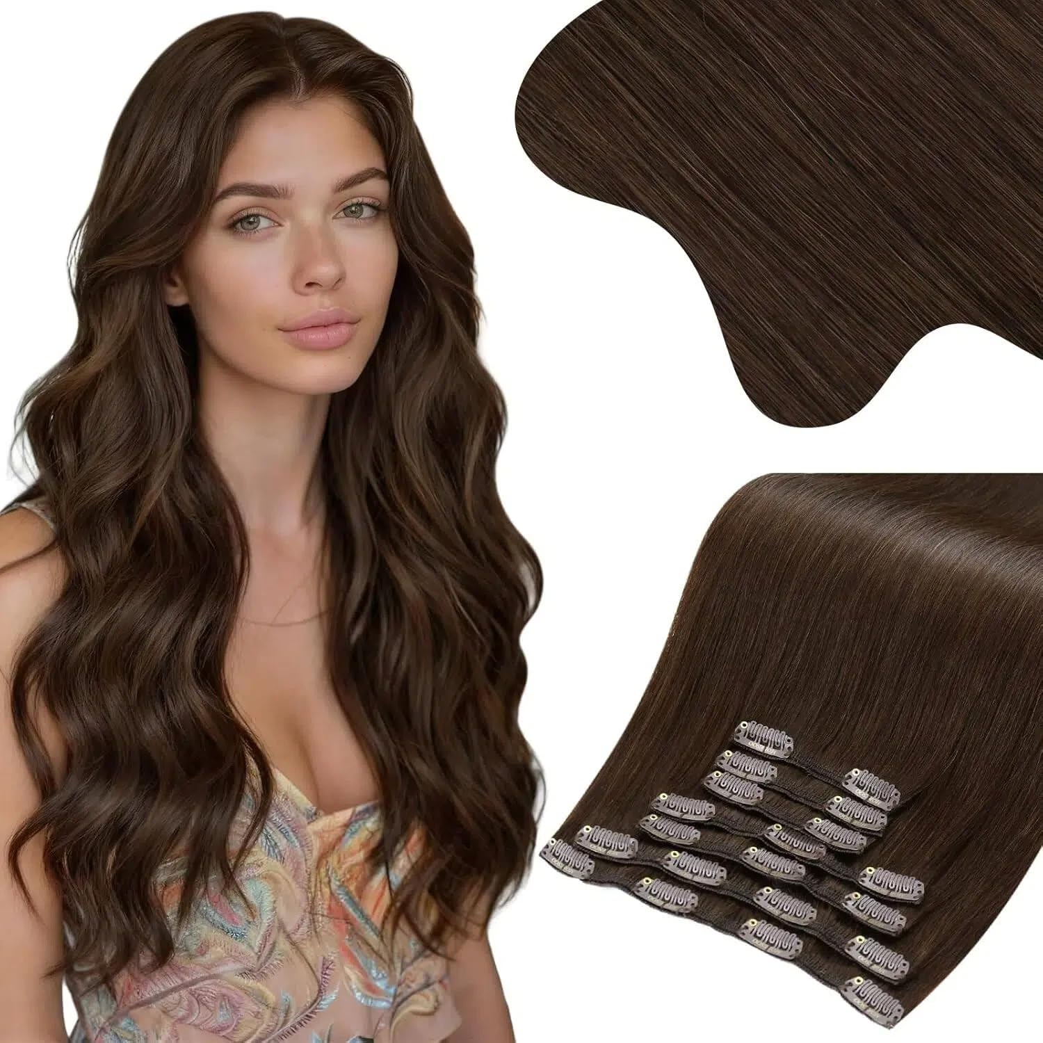 Moresoo Clip in Extensions Echthaar Haarverlängerung Echthaar Extensions Clip