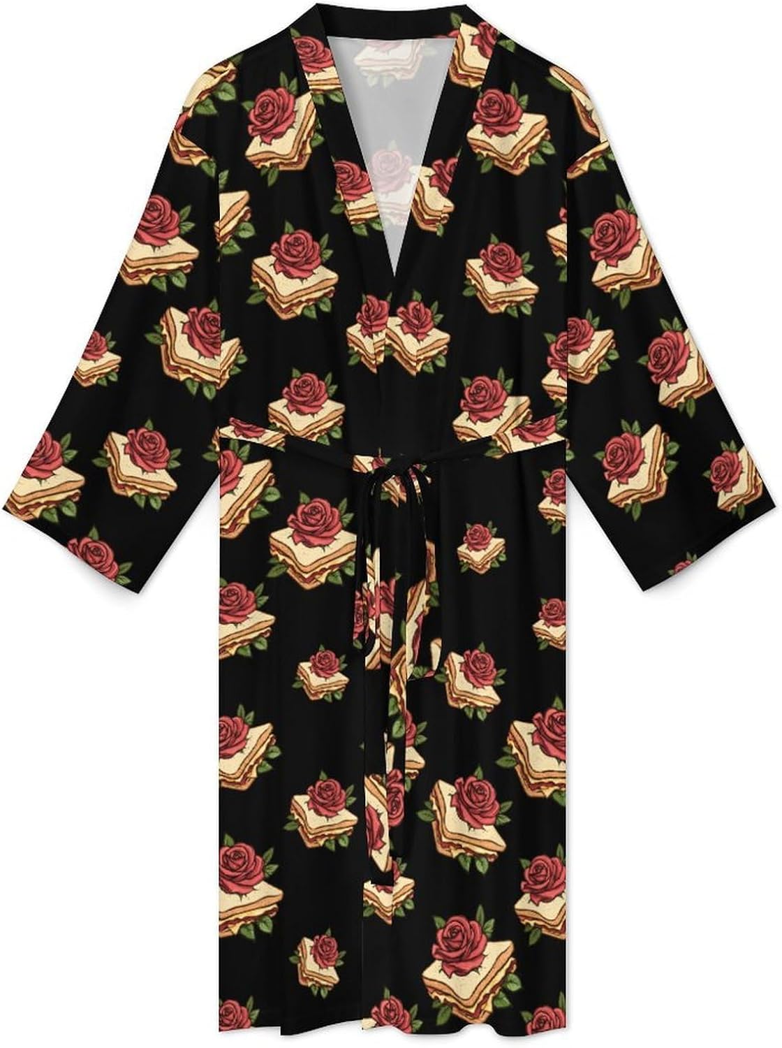 Sandwish And Rose Mens Robe Long Bathrobe for Women Bath Robes Lightweight Soft Printed Sleepwear
