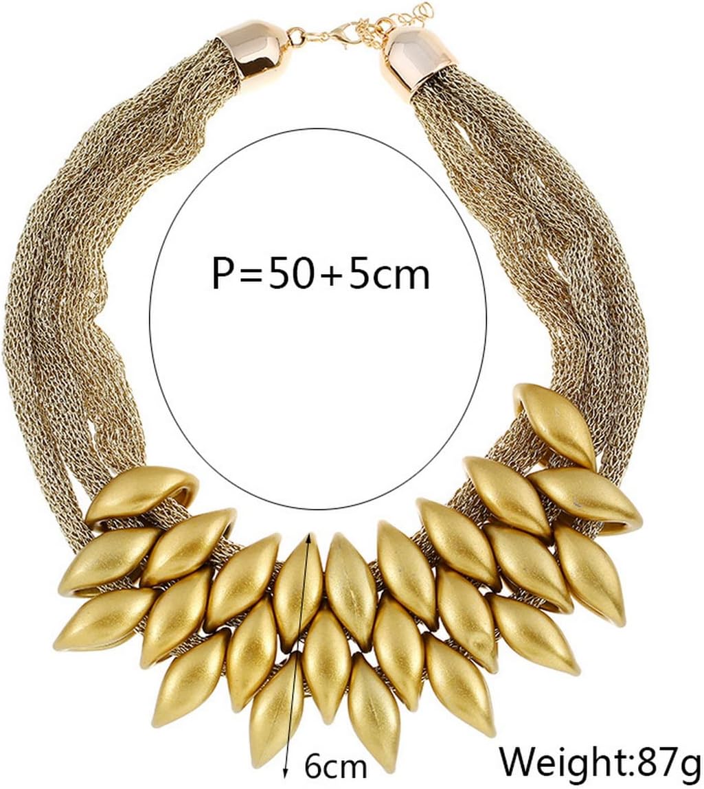 Chunky Layered Tassel Choker Jewelry Sets for Women,African Bib Tribal Collar Necklace,Huggie Hoop Circle Earrings and Shiny Cubic Zirconia Bracelet,3pcs Statement Fashion Trendy Jewelry Gifts - Image 4