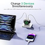 Apple Watch Charger,20W 3-in-1 Charging Block with Magnetic Charging and Dual Ports, Portable USB C Wall Charging Block Compatible with iPhone, Apple Watch Series