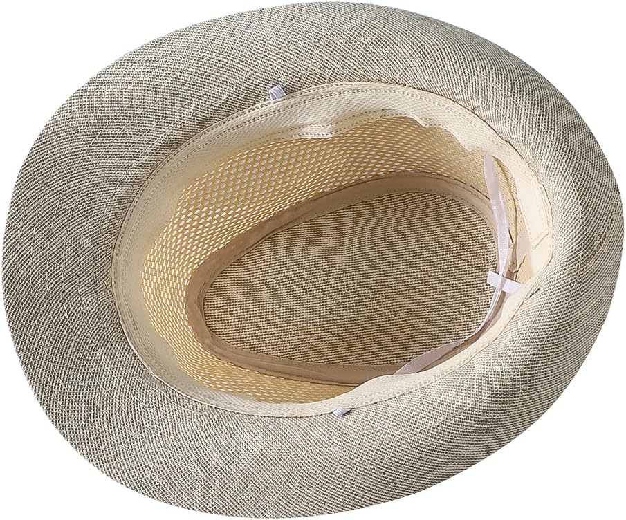 Men Fedora Hat Mesh Panama Sun Hat Summer Trilby Hat Short Brim Beach Hat Vintage 20s Gatsby Hat Dress Bowler Costume Hat