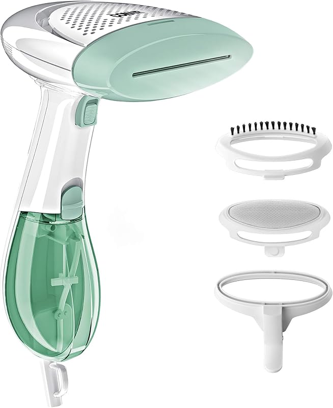 Vaporizador de ropa portátil para ropa, ExtremeSteam 1200W, diseño portátil de mano, blanco/verde claro