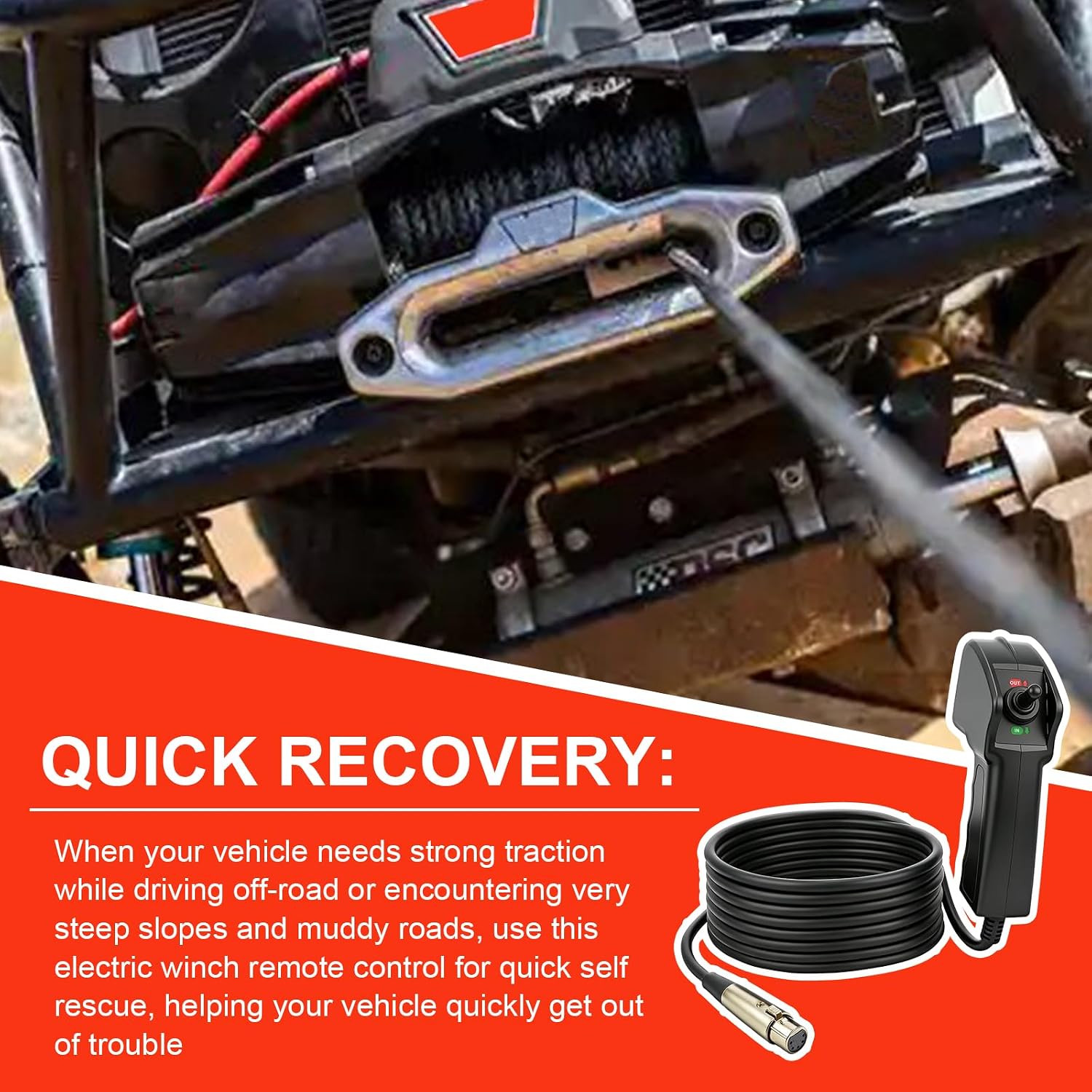 SB97495-50 Winch Remote Control Fit with Smittybilt XRC Gen2 Series XRC8 XRC9.5 XRC10 XRC12 XRC15 XRC15.5 XRC17.5 Winches X2O Gen 2 Series X2O10 X2O12 X2O15.5 X2O17.5 Winches Replaces 97495-50