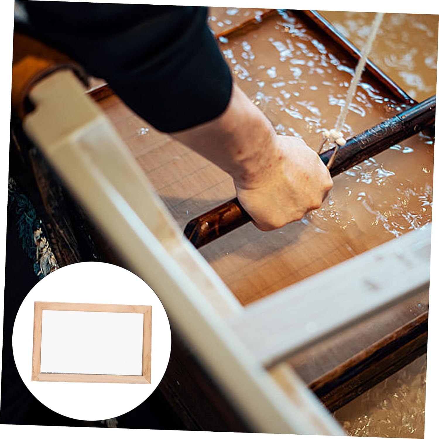 KONTONTY DIY Paper Molding Kit Handmade Paper Screen Making Frame Wood Mould for Boys and Girls