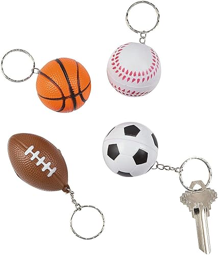 Miniatura 2 de MOMOONNON Mini pelota deportiva de espuma con llavero, 24 unidades, mini fútbol mixto, baloncesto, fútbol, béisbol, recuerdos de fiesta para niños