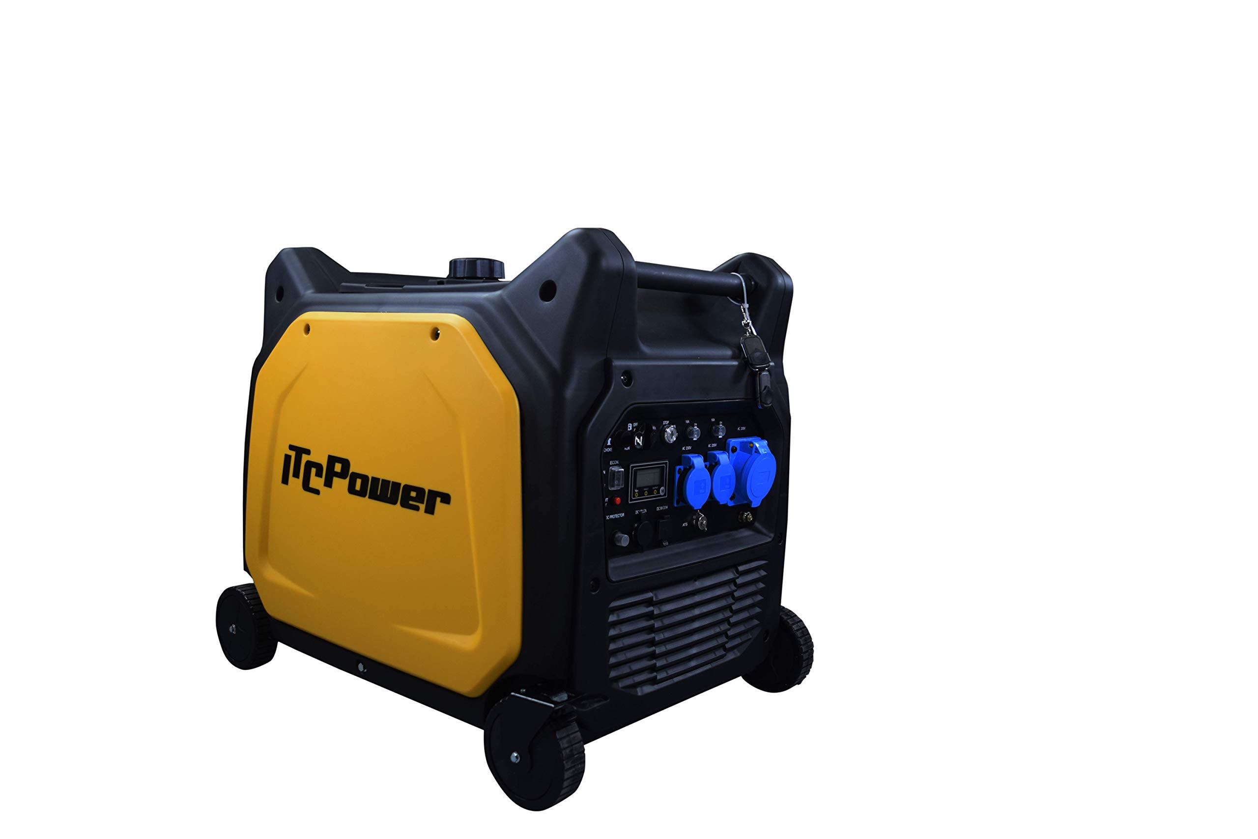 ITCPower Generador Inverter Gasolina 6500W Silencioso Profesional 230V - Generador Eléctrico con Arranque Eléctrico Compatible ATS para Emergencias - Generador Potente Seguro Electrónica