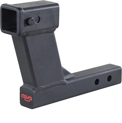 Vista 65 de TOPTOW 64121 - Elevador de extensión de enganche de remolque receptor de 2 pulgadas con elevación/caída de 2 pulgadas, vástago sólido, capacidad