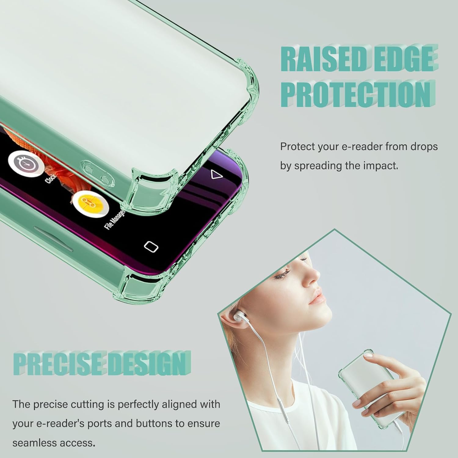Case for innioasis G1 G3 Mp3 Player,TPU Clear Cover for Mp3 Player Anti-Scratch Shock Absorption 4.0 inch Case Crystal Clear.