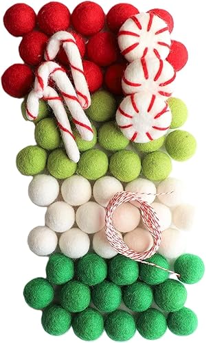 Miniatura 4 de Mini Felt Factory  Felt Ball DIY Christmas Garland Wool 1 inch Poms Ornament Set Red Bright Seasonal Winter Home Mantel Decor  White Craft Project