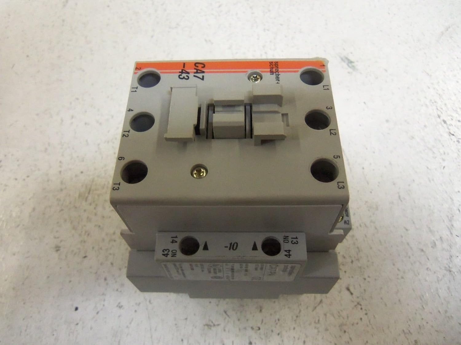 SPRECHER & SCHUH CA7-43-10-220W 1 NO, 43 AMP, Coil Voltage: 240 VOLY AC, CONTACTOR/Electrical Motor, Series: CA7