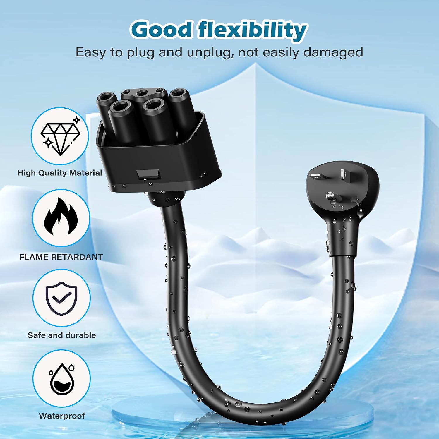 HiFind NEMA 6-20 Adapter Plug for Tesla Gen 2 Mobile Charger 1 Ft, Connect Tesla Portable Charger to 6-20P Outlet,240V 20A for EV Model S/3/X/Y with 5-15P to 5-15R/5-20R/6-15R/6-20R 4-in-1 Adapter-ETL