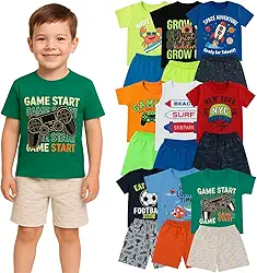 Kit 3 Conjunto Verão Infantil Para Meninos Masculino Crianças (1 a 8 Anos)