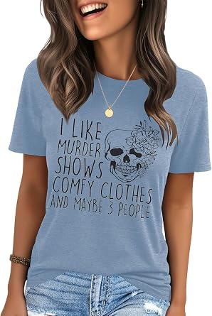 IRISGOD Womens Graphic Tees Casual Summer Short Sleeve Vintage T Shirts Tops
