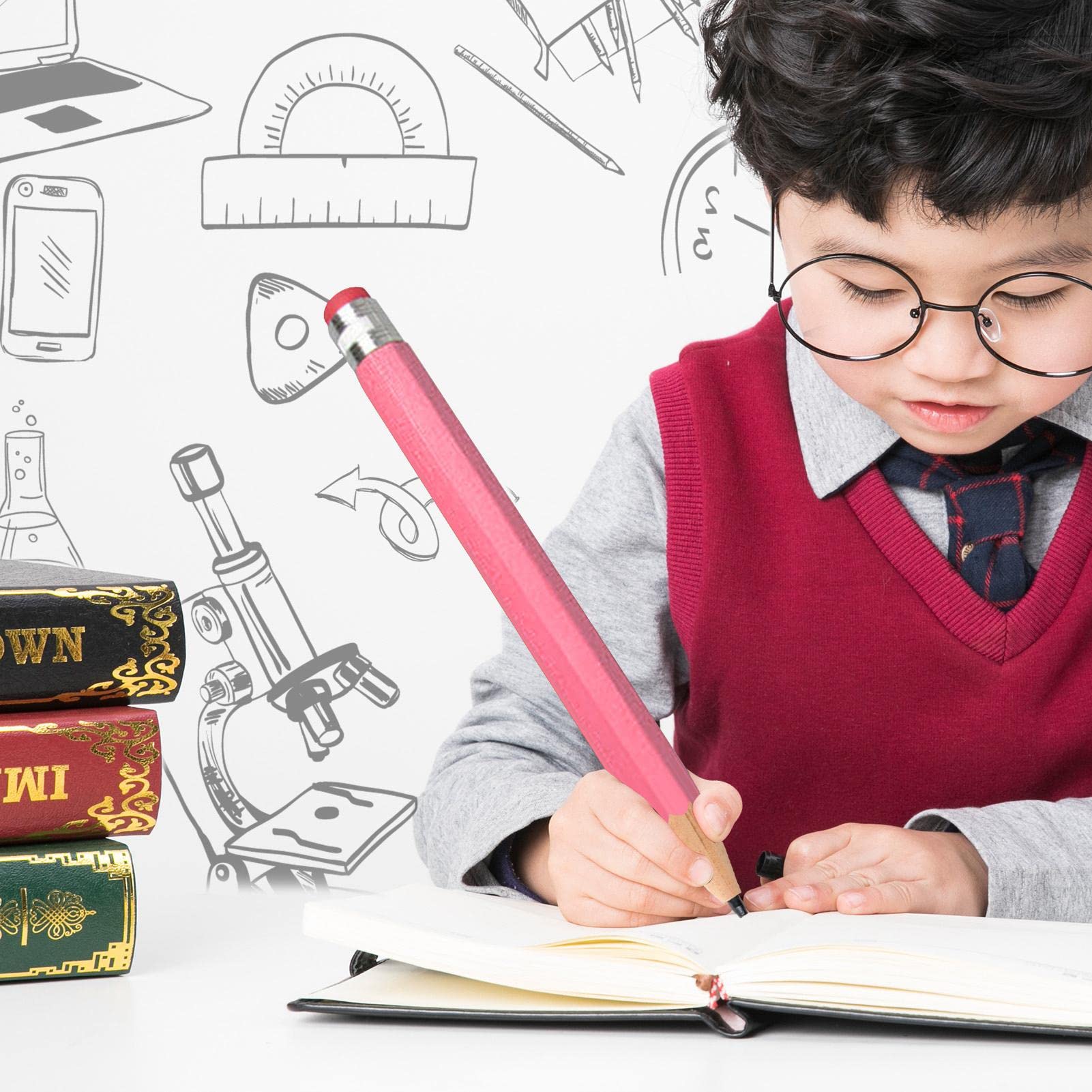 35cm Legno Grande Matita Gigante Personalità Cancelleria Per Scuola Props Giocattoli Regali-wtake | IT