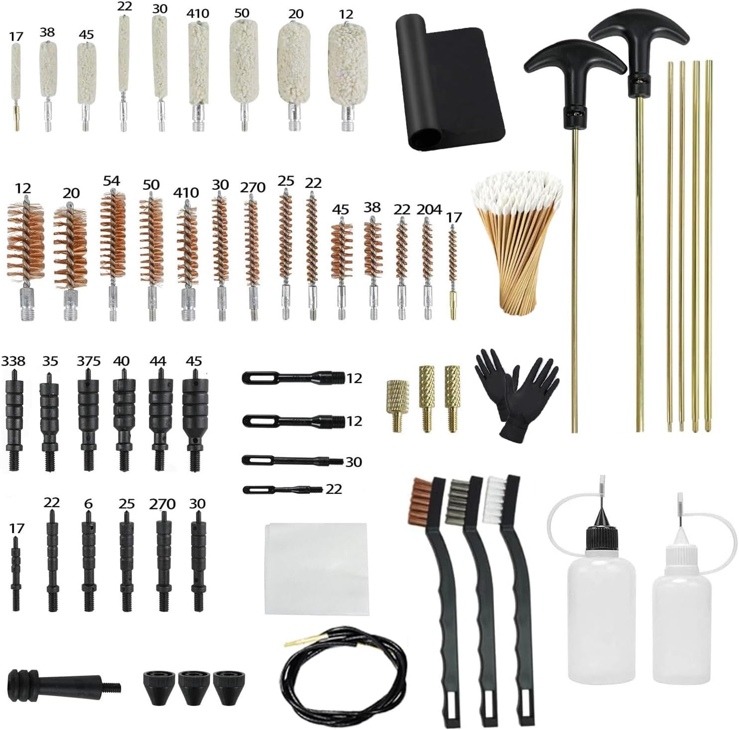 Universal Gun Cleaning Kit of TactiClean for All Caliber Shotguns Rifles and Pistols Cleaning Kit with Brass Rods and Portable Case, Hunting Gun Cleaning Accessories for Men