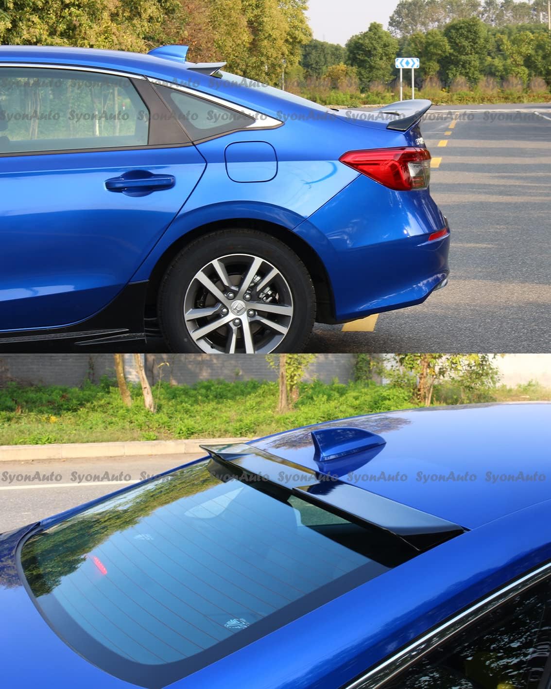 FITS 2022+ 11TH GEN HONDA CIVIC SEDAN GLOSSY BLACK SPORT REAR ROOF SPOILER WING