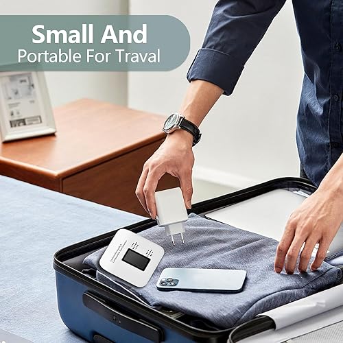 Miniatura 3 de Detectores de monóxido de carbono 4 en 1 y detector de gas natural, detectores de CO portátiles enchufables con pantalla de temperatura y humedad,