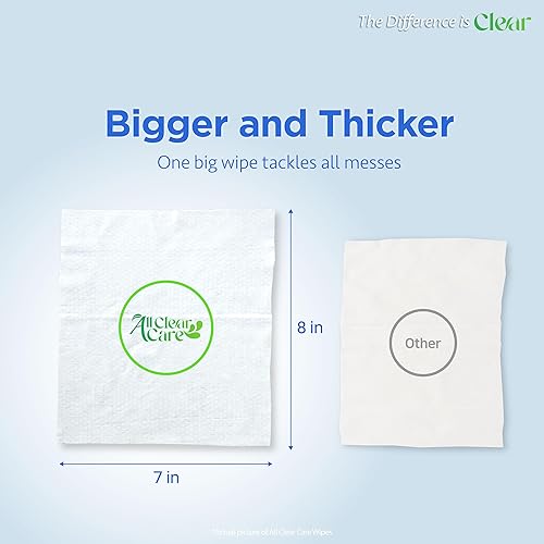 Miniatura 4 de All Clear Care Toallitas para bebé, 6 paquetes (480 toallitas), 99% de agua con aloe y vitamina E, sin fragancia e hipoalergénicas, superficie de