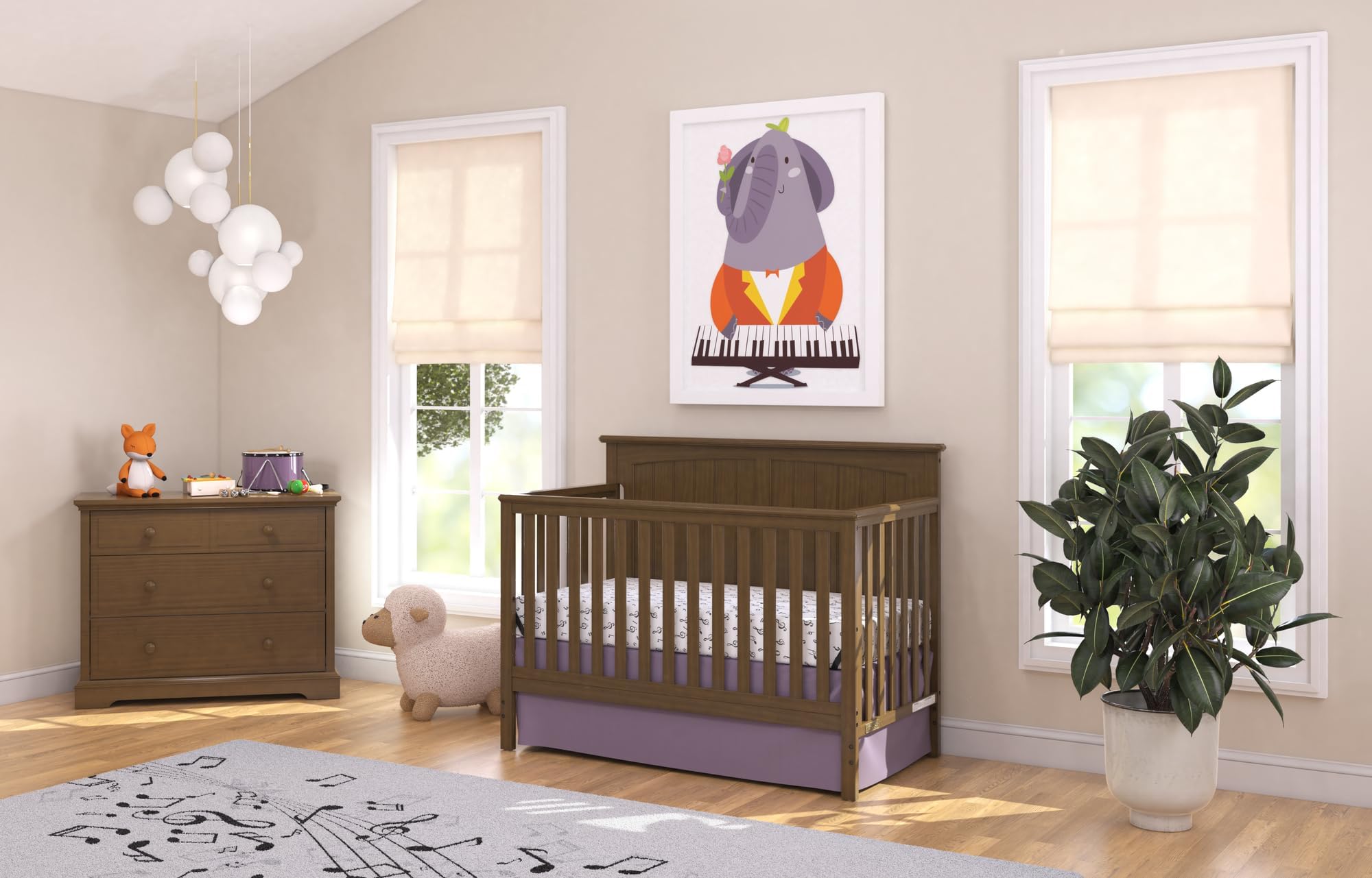Sorelle Furniture Farmhouse 3Piece Nursery Set with 4in