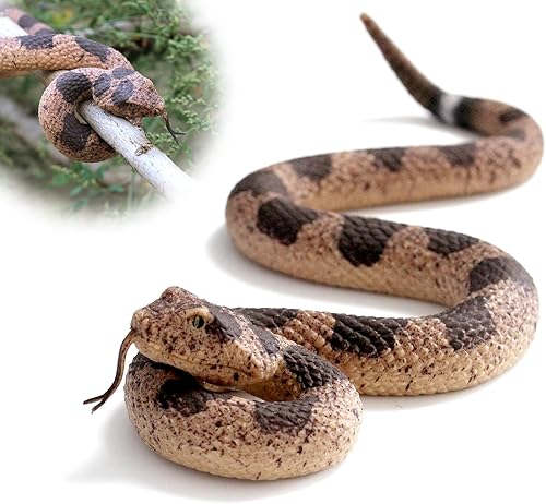 Serpiente falsa, serpiente de goma suave realista para mantener alejados a los pájaros, serpientes de plástico realistas para asustar a los ratones,
