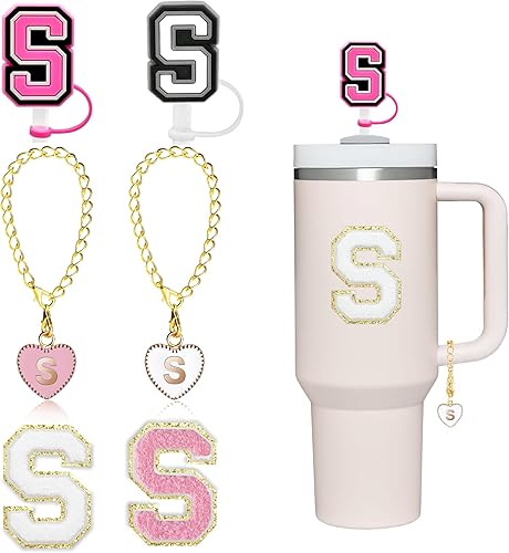 Vvbbt (2+2+2 2 fundas de silicona para popote) diseñadas para accesorios de tazas Stanley de 30 y 40 onzas, 2 dijes de mango de identificación con
