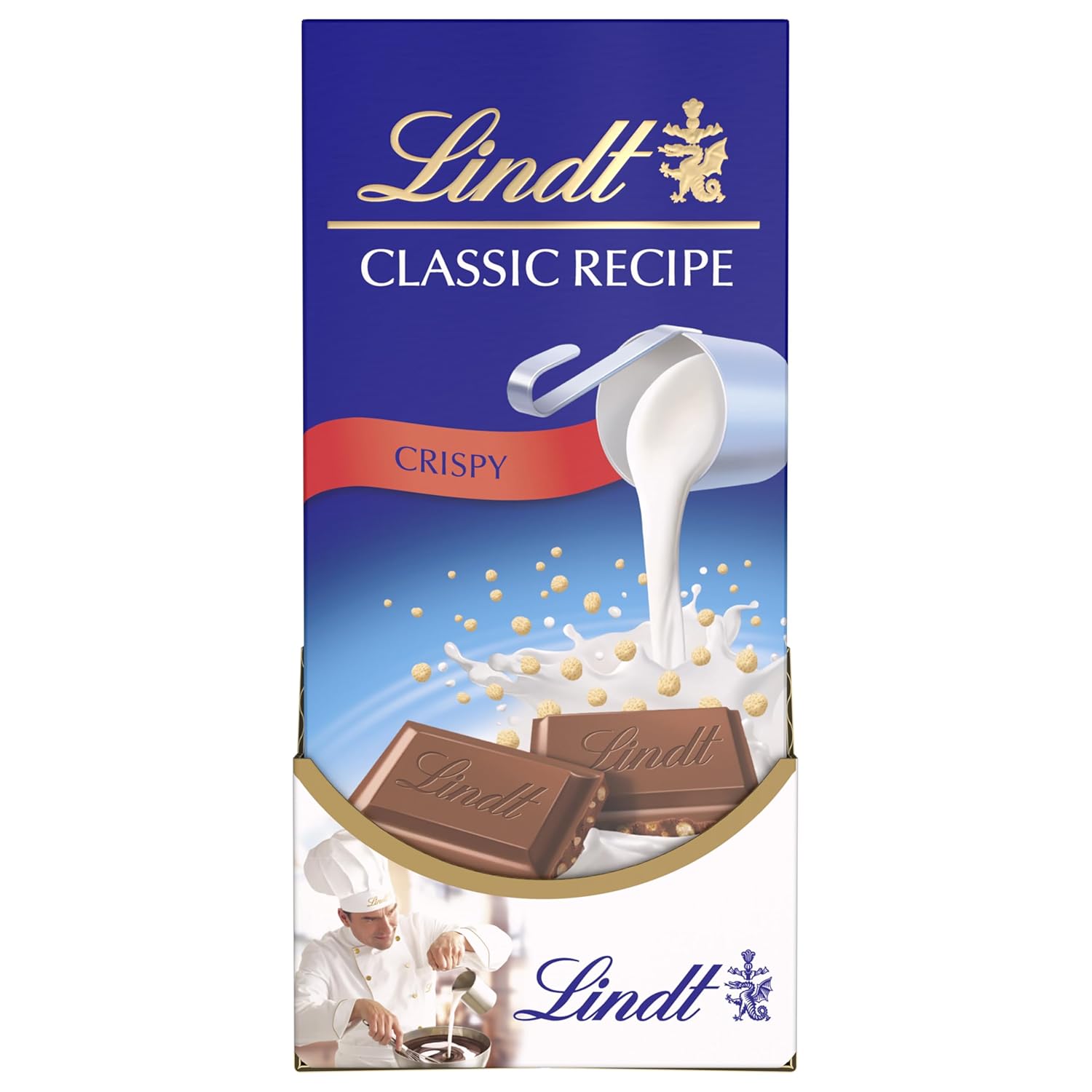 Lindt CLASSIC RECIPE Crispy Milk Chocolate Candy Bar, Milk Chocolate, 12 Pack, 4.4 oz.