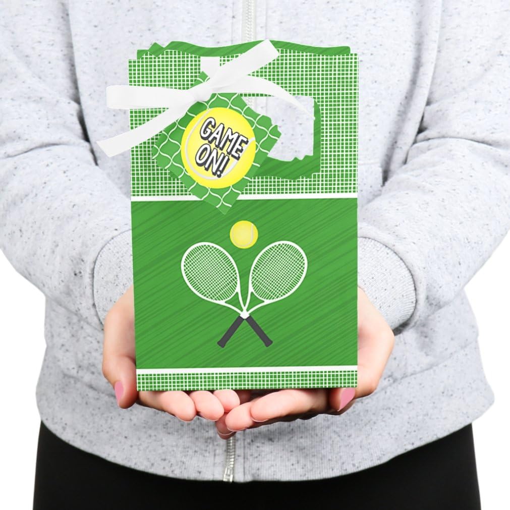 Big Dot of Happiness You Got Served - Tennis - Baby Shower or Tennis Ball Birthday Party Favor Boxes - Set of 12