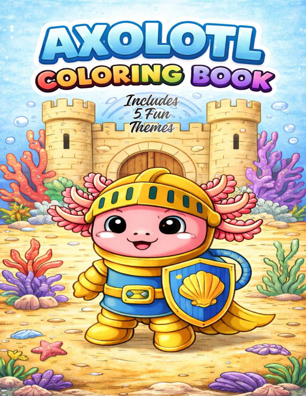 Axolotl Coloring Book: A Bold and Easy Coloring Book for Kids | 5 Fun Themes | Kawaii Style (Axolotl Book for Kids) | Cute Book for Kids: 50 Fun ... Thick Outlines & Stress-Free Designs for Kids