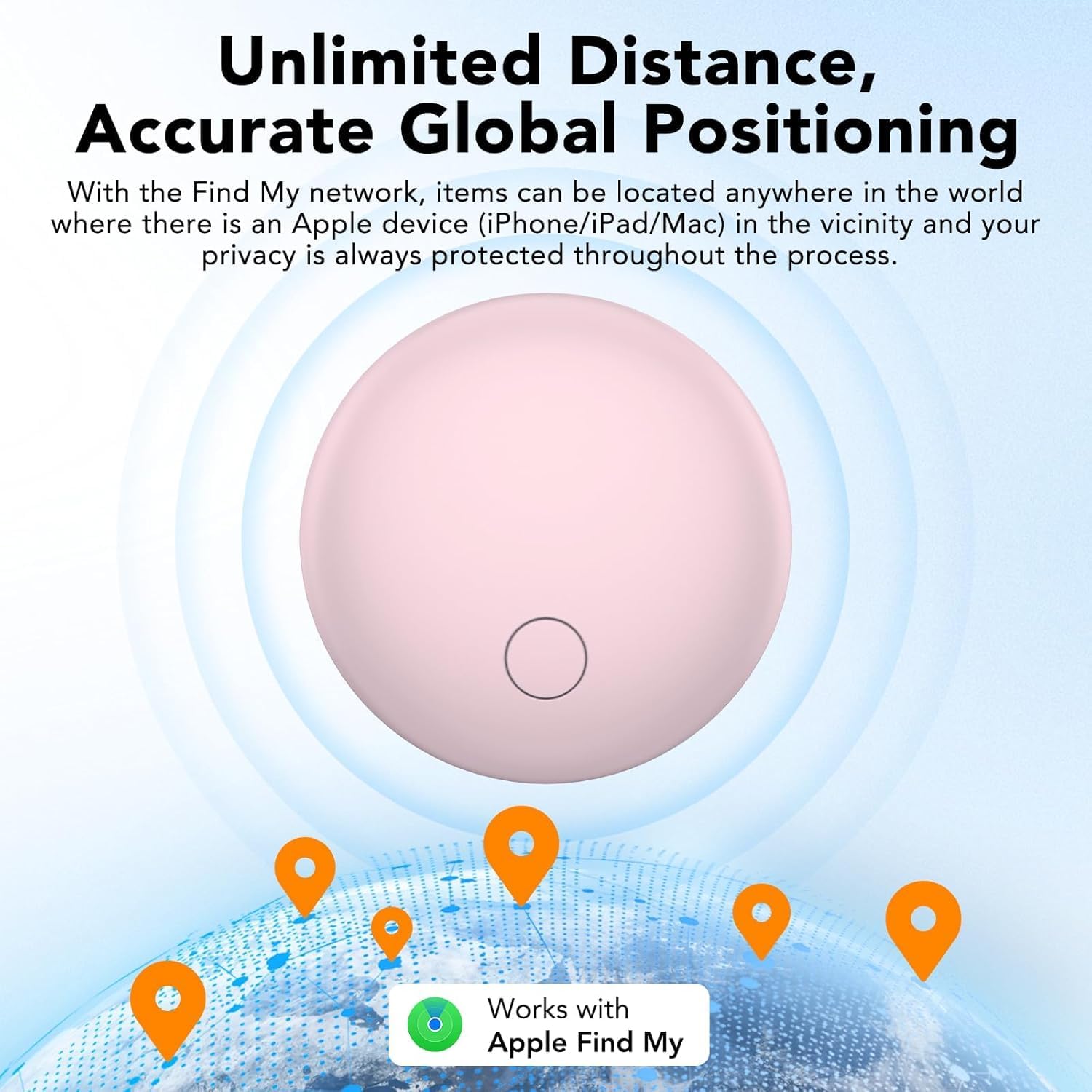 Bluetooth Schlüsselfinder 4er Pack, Smart Tag Kompatibel mit Apple Wo ist APP(nur iOS), Air Tracker Tag für Schlüssel/Gepäck/Koffer/Brieftasche, IP68 Wasserdicht, Austauschbarer Akku