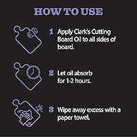 Vista 6 de CLARK'S Kit de cuidado de aceite y cera para tabla de cortar: el juego incluye aceite mineral de grado alimenticio (12 onzas) y cera de abeja