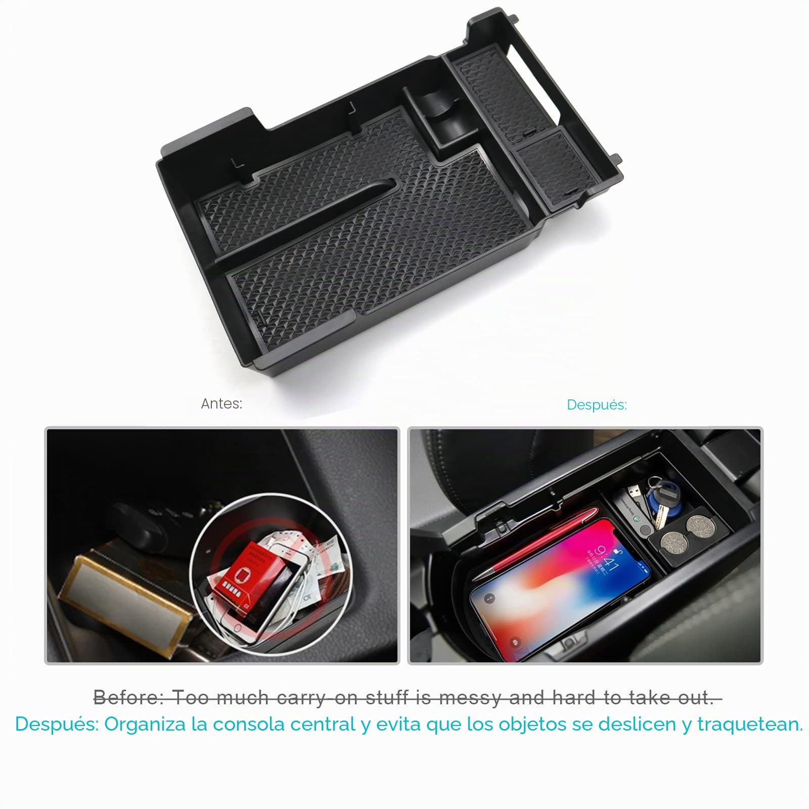 CDEFG Compatible con Mazda 3 BP 2019-2024 2025 Caja de almacenamiento, Consola Central Apoyabrazos Caja del coche Interior Center Armrest Storage Box Accesorios Interiores del coche