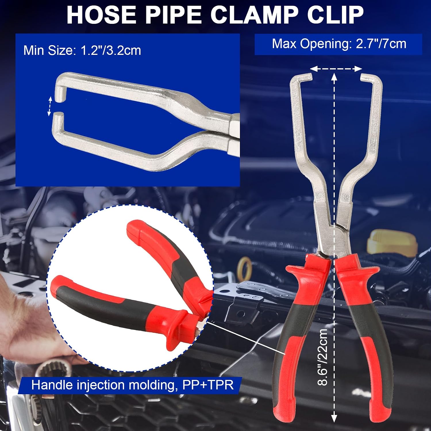 DASBET 5PCS Fuel Line Pliers Set | Hose Remover Tool Heavy-Duty Hose Clamp Pliers Set with Filter Caliper, Hose Pipe Clamp Clip Hose Clamp Tool Disconnect Pliers for Auto Maintenance
