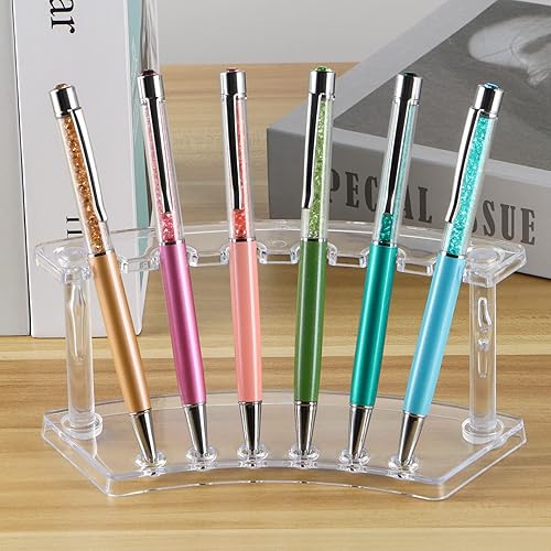 Miniatura 6 de MOLIGOU Soporte de exhibición de 6 piezas, soporte de plástico para bolígrafos de 6 ranuras, estante de exhibición de bolígrafo transparente para