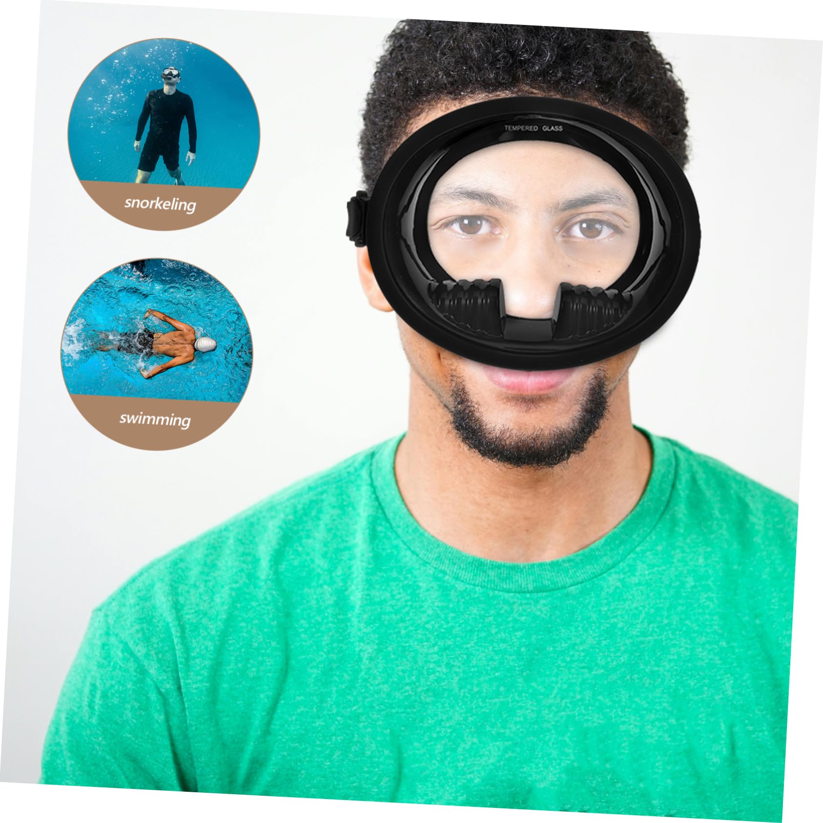 Anneome Gafas de Buceo Antivaho de Visión Amplia Máscara de Buceo de Silicona y Vidrio Templado Cómoda y Estanca para Natación