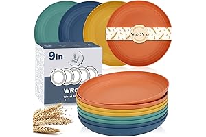 Unbreakable 9-Inch Wheat Straw Plates for Kids
