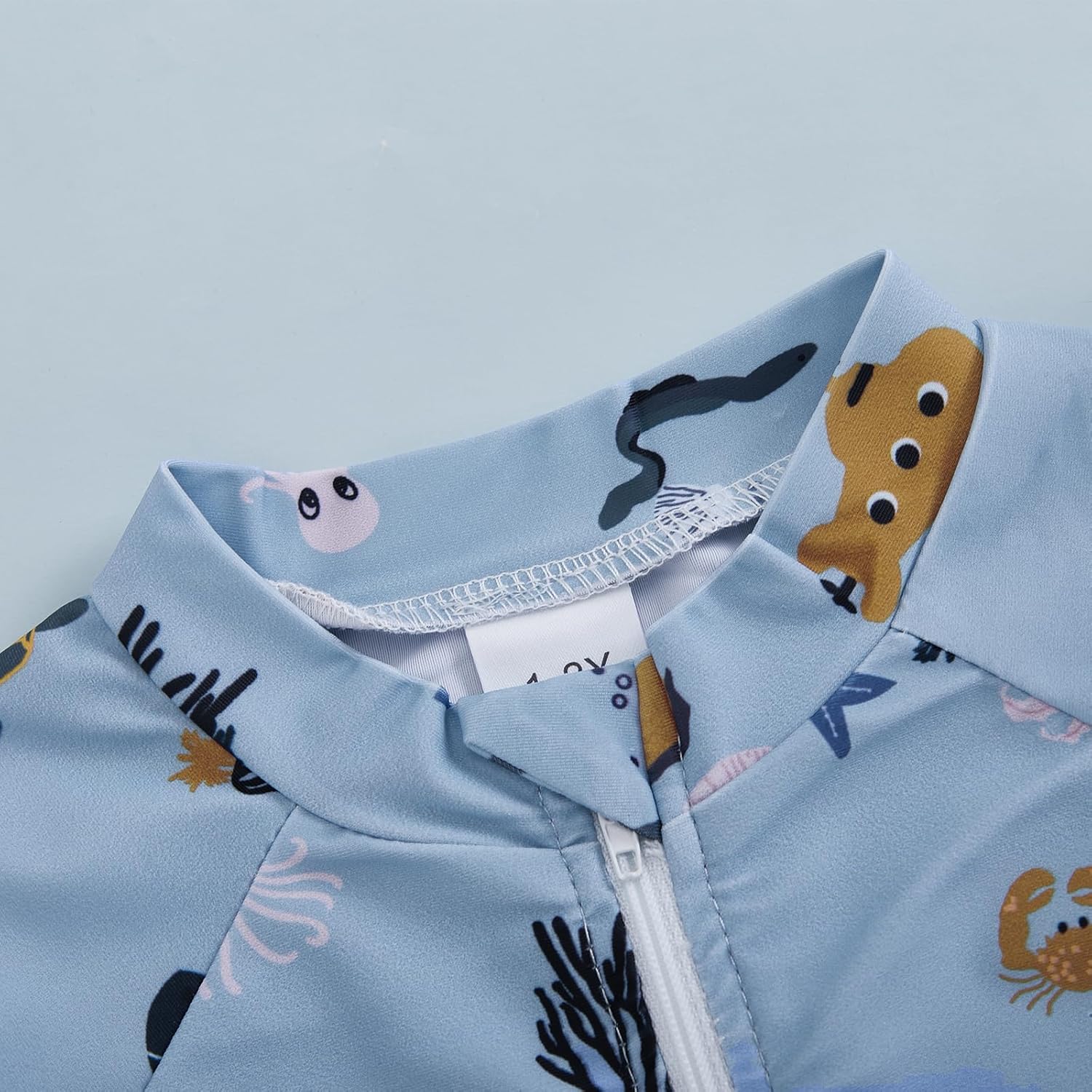 Hnyenmcko Infant Baby Boy Girls Rash Guard Swimsuit Short Sleeve Zipper Bathing Suit Toddler One Piece Swimwear Sunsuit - Image 3