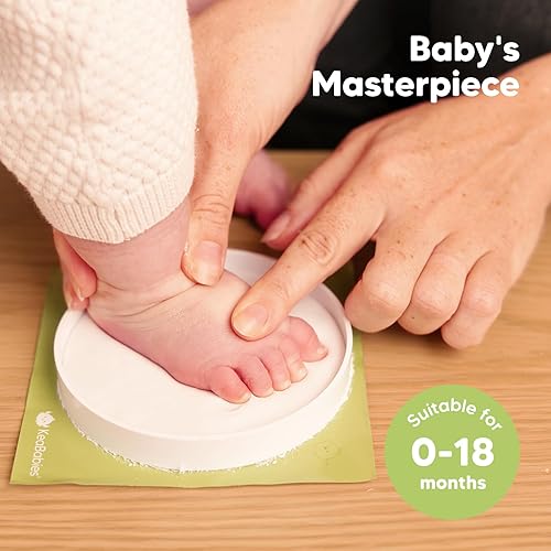 Miniatura 13 de KeaBabies Kit de recuerdo de manos y huellas para bebé, kit de adornos de huellas de manos y pies recién nacidos de secado rápido para niños
