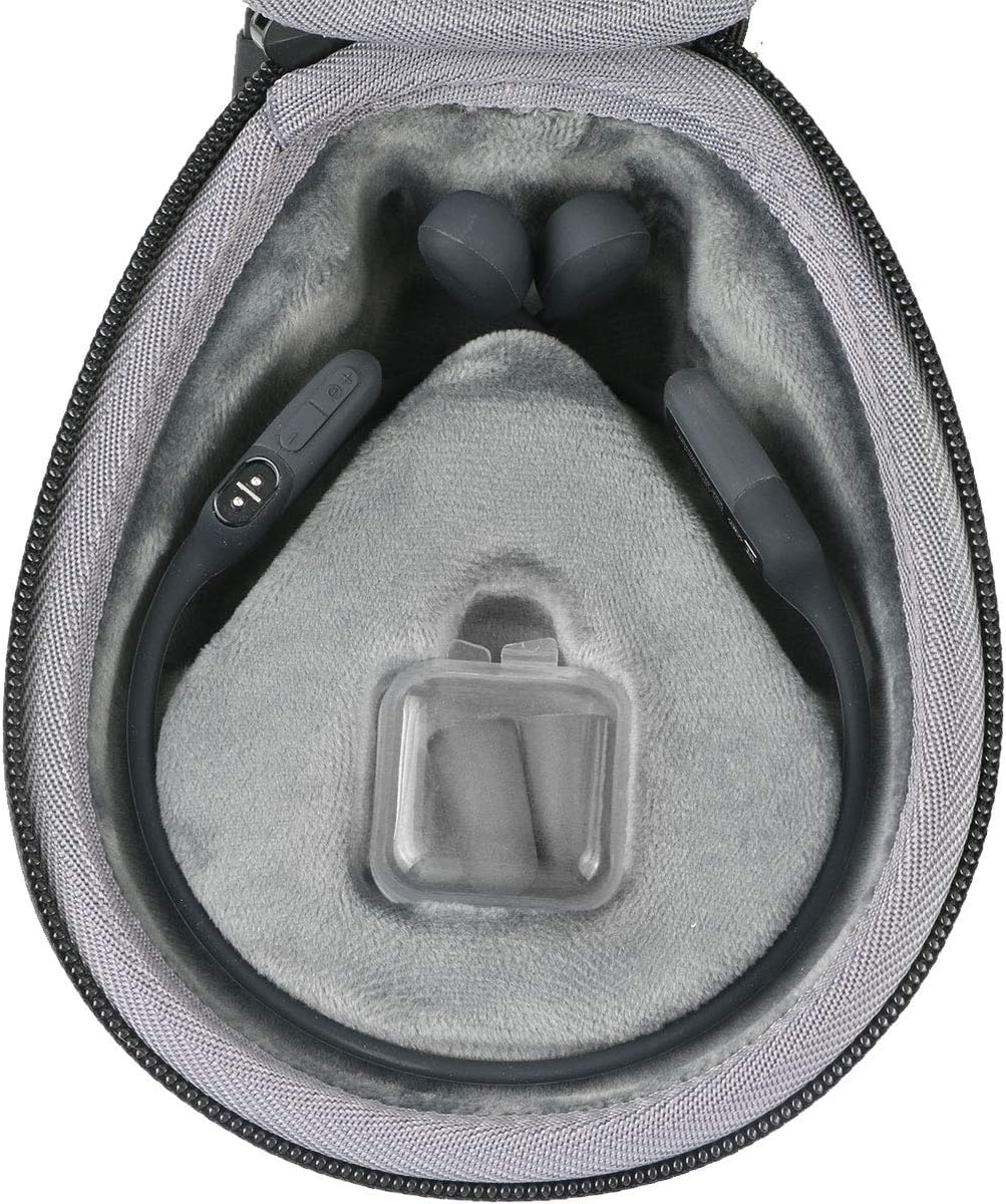 co2CREA Hard Case for SHOKZ New OpenRun Pro 2/1, OpenRun, OpenMove, OpenSwim Pro, OpenSwim, Compatible with All SHOKZ Open-Ear Bone Conduction Sport Headphones, Black Case + Inner Grey - Image 3
