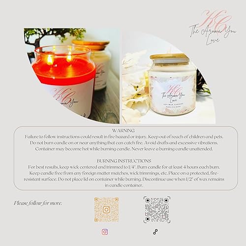 Miniatura 5 de Handmade Soy Natural Wax - Jar Candles 16 oz With Lid Scented - Made in USA (Mahogany TeakwoodBurgundy)