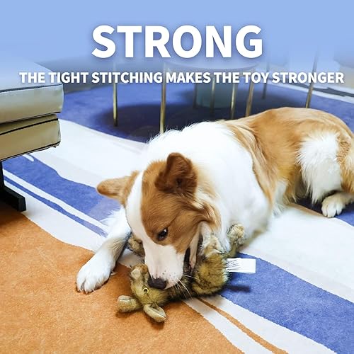 Miniatura 10 de ALL FOR PAWS Juguetes clásicos de conejo marrón para mascotas, pequeño