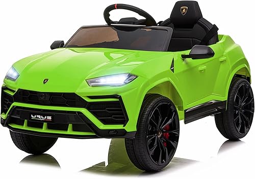 YOFE Coche eléctrico para niños Lamborghini con licencia de 12 V para niños, vehículos eléctricos con control remoto, AUX, suspensión de resorte,