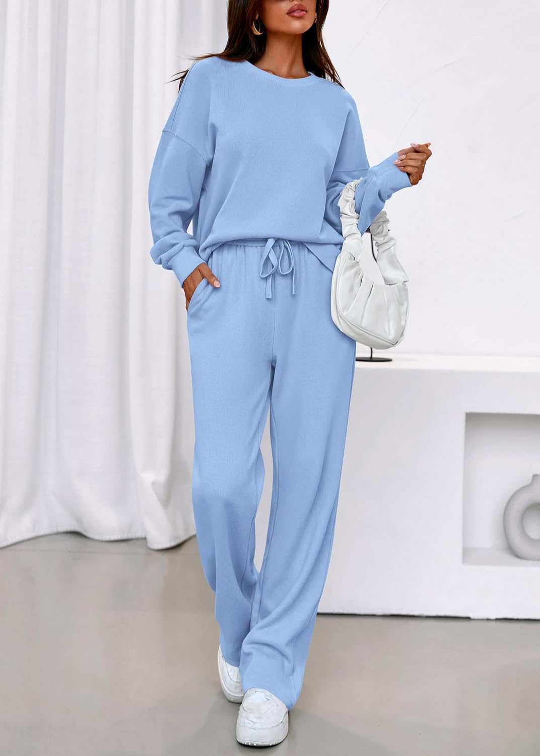 KIRUNDO Spring Fall Sweatsuits Women 2 Piece Outfit Lounge Sets 2026 Matching Airport Travel Sweatshirt Sweatpants Tracksuit - Image 4