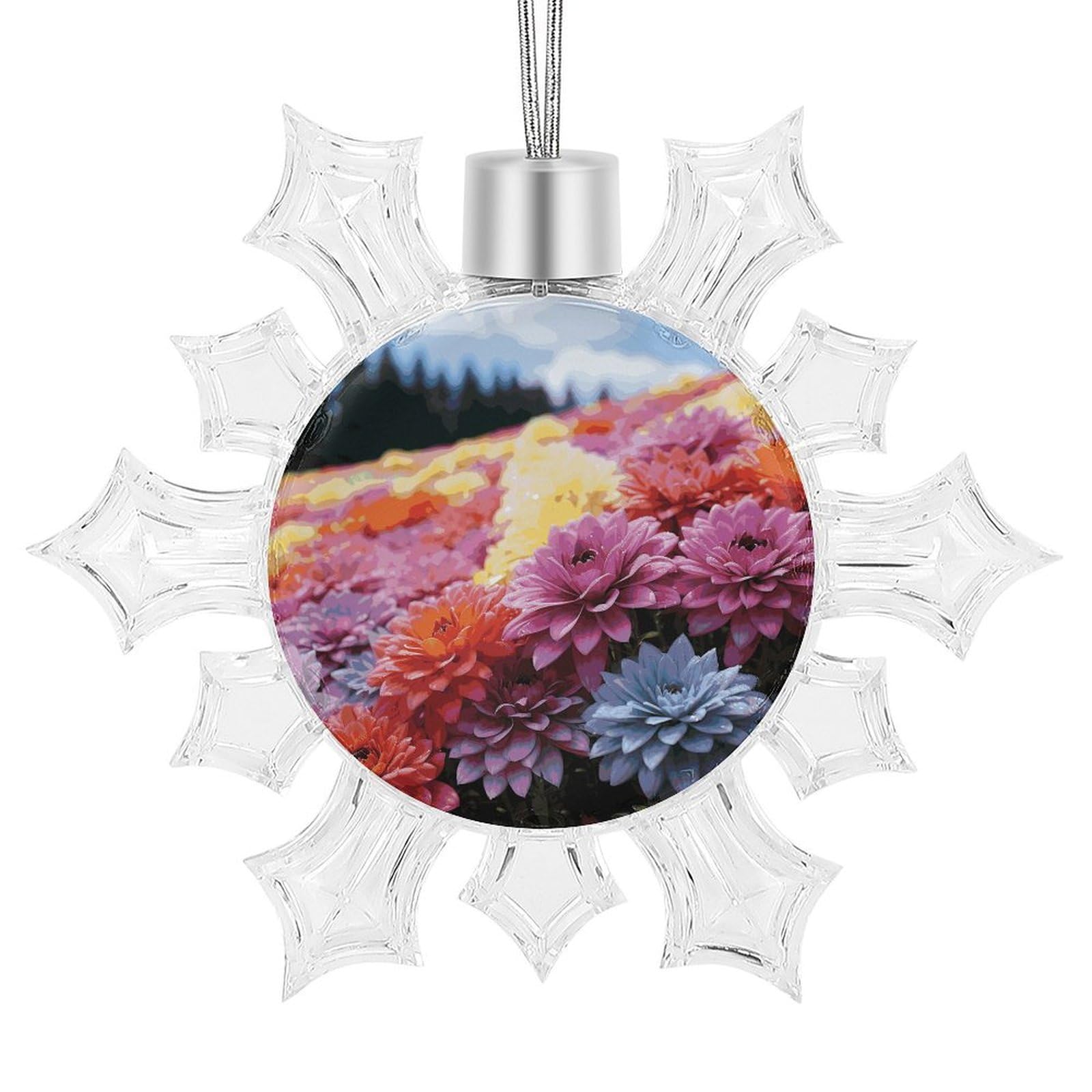 Rainbow Flower Sea Snowflake Decorations,Christmas Decorations，Christmas Indoor Winter Wonderland Decor，Hanging Ornaments for Xmas Tree Winter New Year Party Supplies